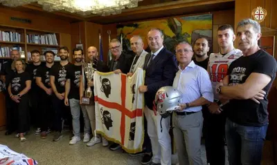 Crusaders Cagliari: la visita in Consiglio Regionale dal Presidente Comandini