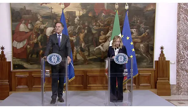 Meloni incontra Rutte: focus sulla sicurezza internazionale (Live - Video)