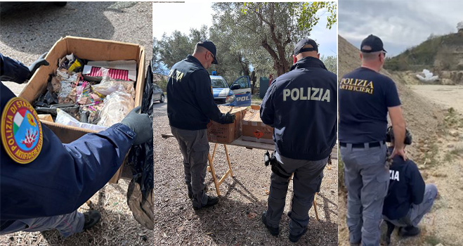 Lamezia Terme: la Polizia di Stato esegue la distruzione di materiale esplodente pericoloso per la sicurezza pubblica