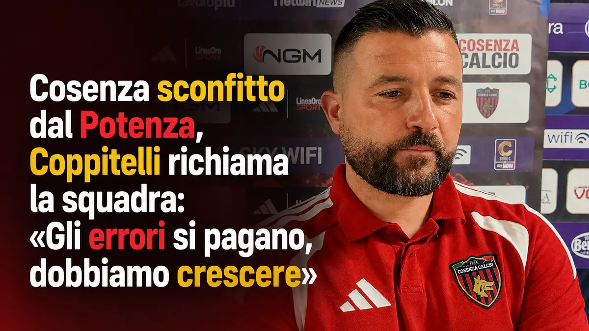 Cosenza sconfitto dal Potenza, Coppitelli richiama la squadra: «Gli errori si pagano, dobbiamo crescere»