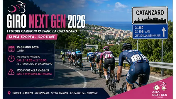 Giro Next Gen 2026 in Calabria: ecco quando passa da Catanzaro e tutte le modifiche al traffico