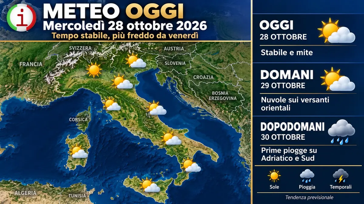 Meteo, svolta fredda verso Halloween e Ognissanti dopo le giornate miti