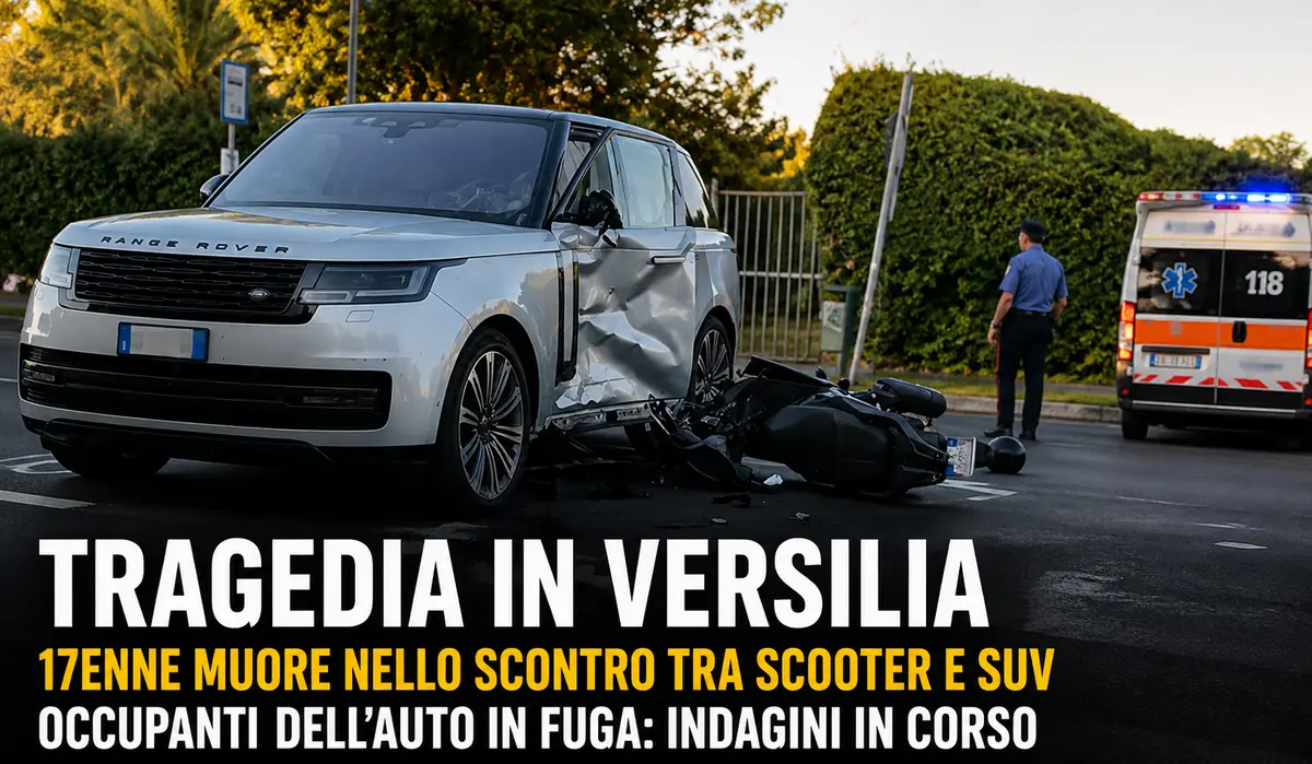 Tragedia in Versilia, muore un ragazzo di 17 anni dopo lo schianto tra scooter e SUV: occupanti dell’auto in fuga