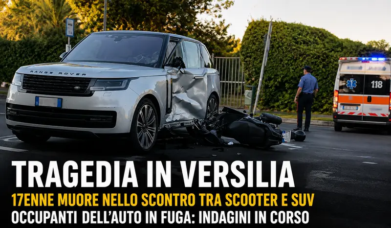 Tragedia in Versilia, muore un ragazzo di 17 anni dopo lo schianto tra scooter e SUV: occupanti dell’auto in fuga