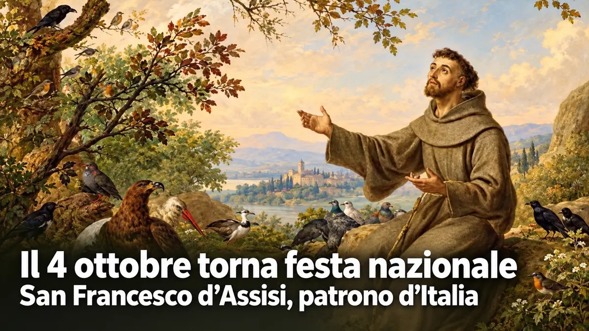Il 4 ottobre torna festa nazionale: San Francesco d'Assisi patrono d'Italia