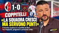 Bari-Cosenza 1-0, Coppitelli analizza la sconfitta: «La squadra cresce, ma servono punti»