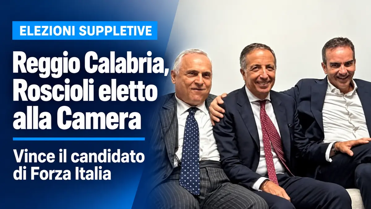 Elezioni suppletive a Reggio Calabria: Fabio Roscioli di Forza Italia vince il seggio alla Camera