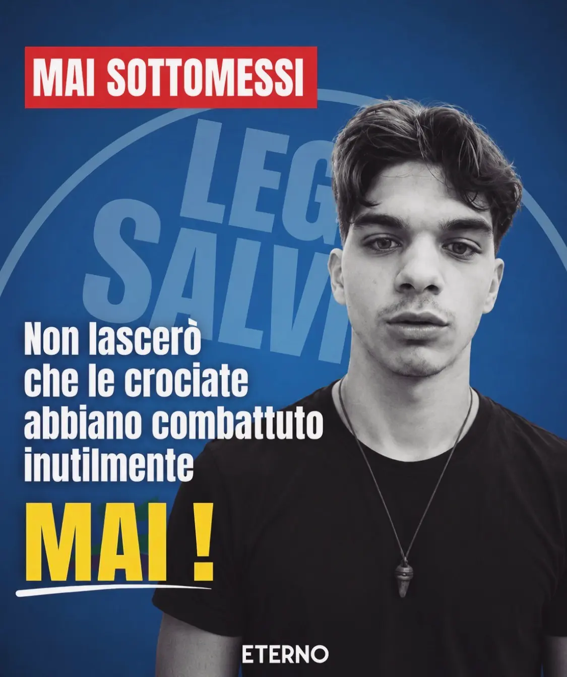Il Leghista Eterno pubblica un post sulle Crociate: polemica social