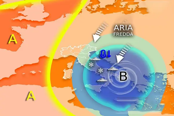 Previsioni meteo: freddo e maltempo in arrivo, neve a bassa quota nel weekend