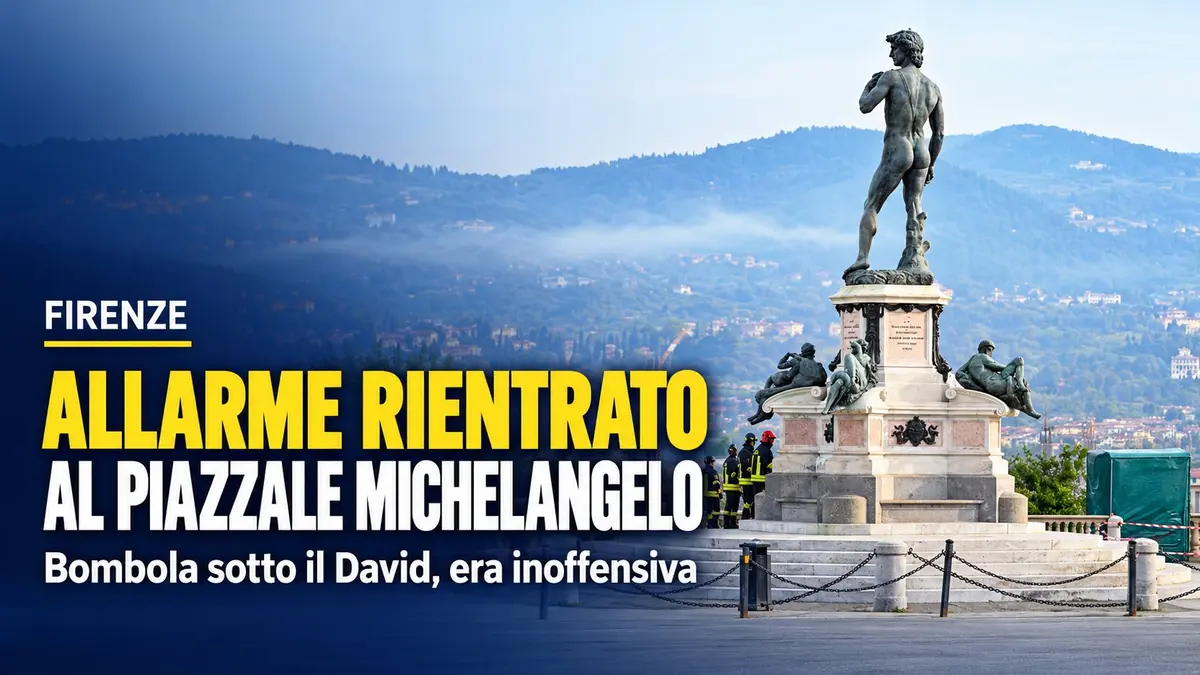 Firenze allarme rientrato al piazzale Michelangelo dopo il ritrovamento di una bombola sotto il David