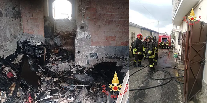 Incendio a Pianopoli: abitazione devastata dalle fiamme in via Margherita, edificio dichiarato inagibile