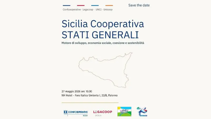  A Palermo gli Stati Generali della Cooperazione: motore di sviluppo, coesione sociale e sostenibilità. Un’unica voce: Confcooperative, Legacoop, UNCI e Unicoop