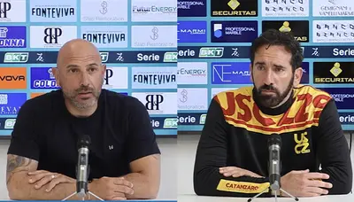 Serie B, Carrarese-Catanzaro 2-2: le parole dei due Mister Calabro e Caserta tra rimpianti e orgoglio (Video)