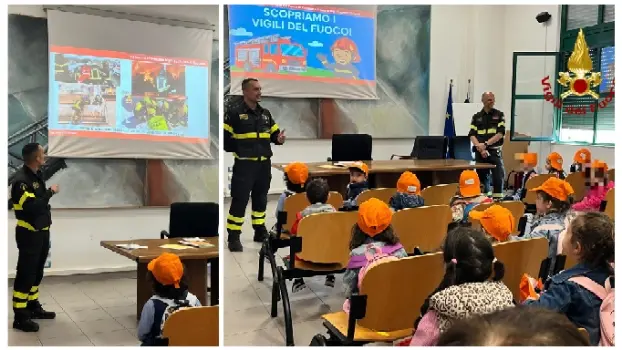 I Vvf di Crotone incontrano  i bambini dell’Istituto Comprensivo Cicco Simonetta di Caccuri