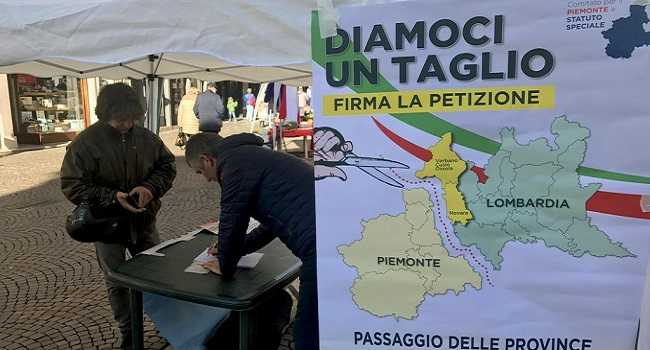 Provincia di Verbania: ad ottobre il referendum per passare dal Piemonte alla Lombardia