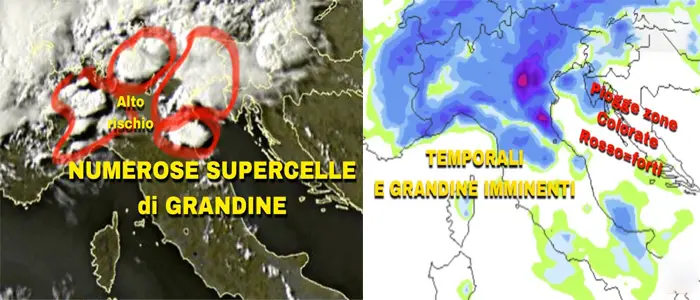 Allerta Meteo: Numerose super-celle temporalesche, previsioni su Nord, Centro, Sud e Isole