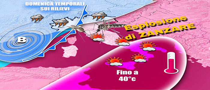 Meteo: Weekend tra Afa, Zanzare e poi Temporali, ecco dove, previsioni su Nord, Centro, Sud e Isole