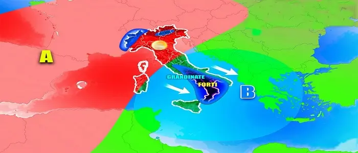Meteo: Weekend, Caldo, Temporali e Grandine, previsioni su Nord, Centro, Sud e Isole