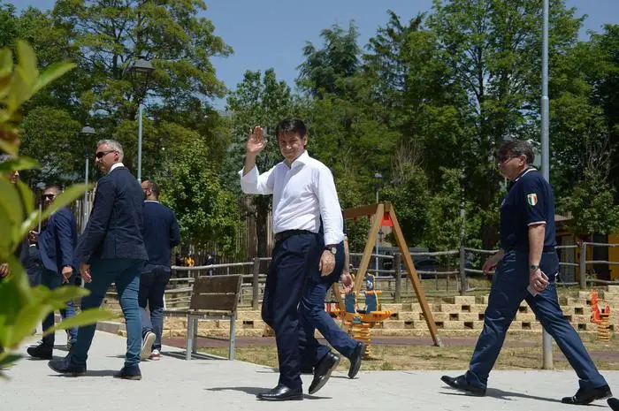 Il premier Conte in visita ad Amatrice