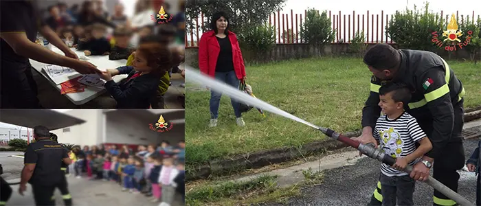 Bambini... eroi per un giorno. Visita al distaccamento Vigilfuoco di Lamezia Terme (Cz) (Foto)