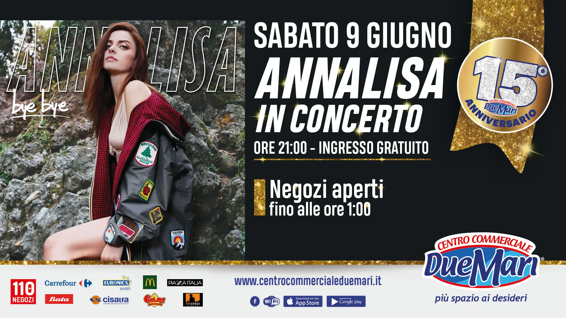 CC Due Mari. "Bye Bye tour" Annalisa in concerto in esclusiva regionale e ad ingresso gratuito