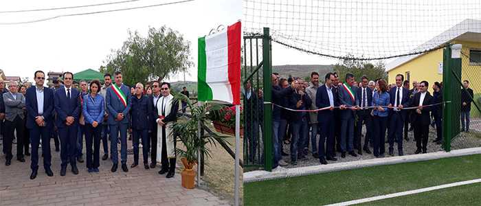"Io gioco legale" Enzo Bruno, all'inaugurazione del campo di calcio A 5 realizzato a Uria (Foto)