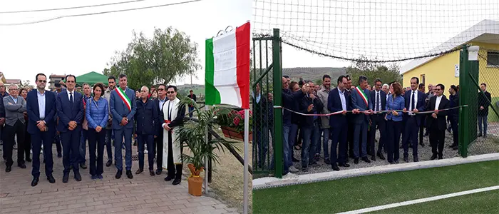 "Io gioco legale" Enzo Bruno, all'inaugurazione del campo di calcio A 5 realizzato a Uria (Foto)