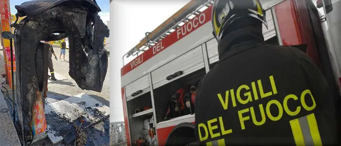 Catanzaro. Un incendio distrugge completamente "punchball" attrazione giostre quartiere di Giovino