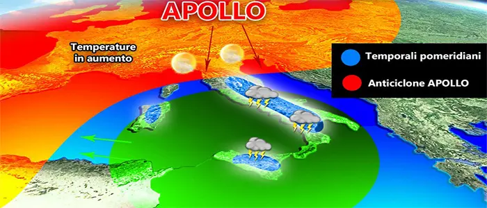 Meteo: Ancora forti temporali, poi l'anticiclone Apollo, previsioni su Nord, Centro, Sud e Isole