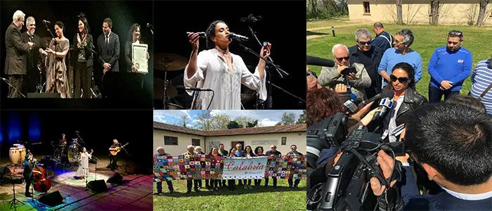 Noa in "Fatti di musica" "i nonni di Calabria" le hanno regalato "la sciarpa della pace"