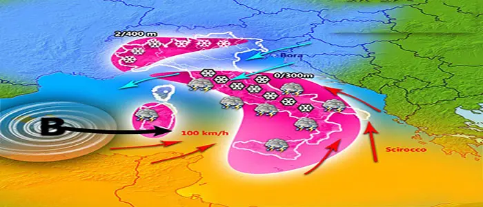 Meteo. Allerta maltempo Centro-Sud, piogge forti e neve a bassa quota, anche al Nordovest