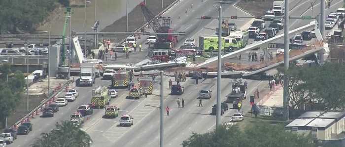 Miami: crolla ponte pedonale, auto schiacciate e diverse vittime