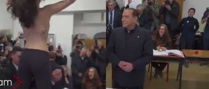 Elezioni: identificata ed espulsa Femen contestatrice Berlusconi "Video contestazione"