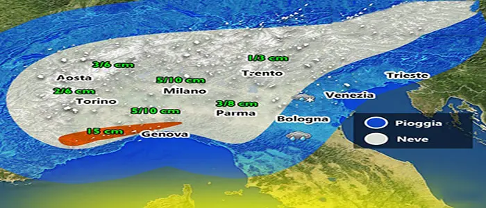Meteo: Ancora neve in pianura, previsioni su Nord, Centro, Sud e Isole