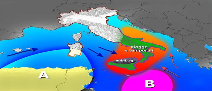 Allerta Meteo: Protezione Civile, allerta temporali al centro-sud