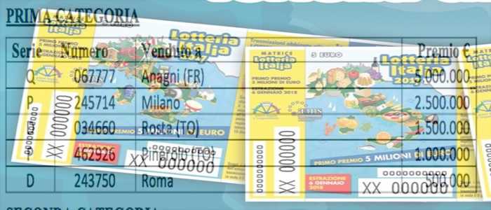 Lotteria Italia 2017: Ecco le serie e i numeri dei biglietti vincenti, citta' per citta'
