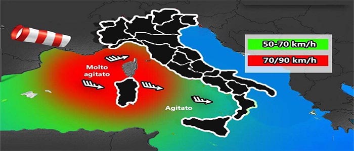 Meteo: 3-4 gennaio, venti forti, mari agitati, previsioni su Nord, Centro, Sud e Isole