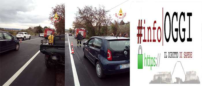 Incidente Stradale. Ape Piaggio con auto, S.P. 17 intervento, 118, VVFF