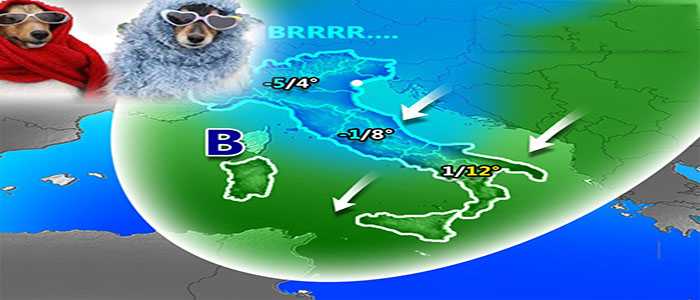 Meteo: Termometri giù anche di 10 Gradi, previsioni su Nord, Centro, Sud e Isole
