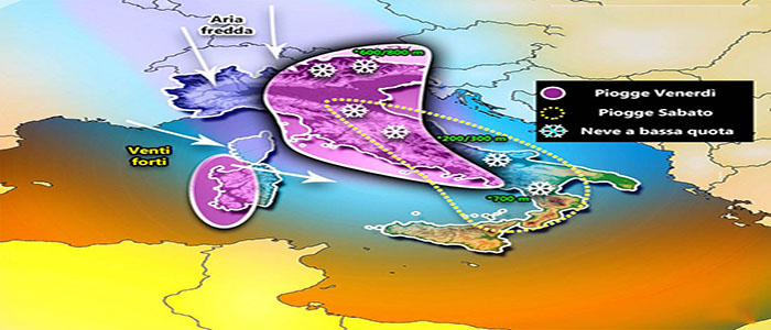 Meteo. Weekend: freddissimo, arriva la neve in pianura previsioni su Nord, Centro, Sud e Isole