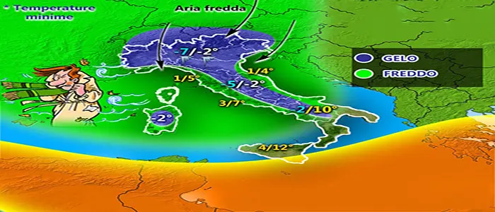 Meteo: Cielo sereno e tanto freddo, previsioni su Nord, Centro, Sud e Isole