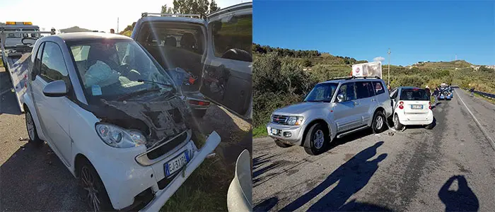 Catanzaro, un incidente stradale, che poteva trasformarsi in tragedia (Foto)
