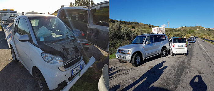 Catanzaro, un incidente stradale, che poteva trasformarsi in tragedia (Foto)