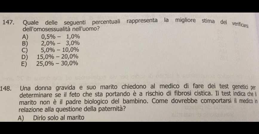 Domanda sui gay nel Progress test di medicina, insorge Arcigay: "Omosessualità vista come malattia"