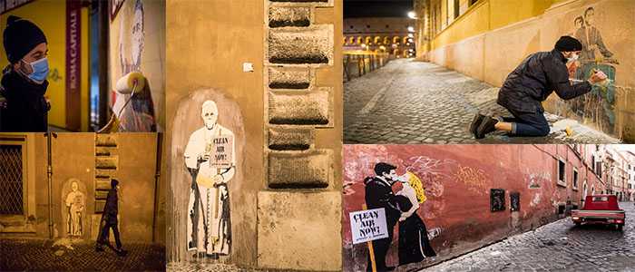 Da Totti a Fellini, dalla Loren a Papa Francesco, i muri di Roma si riempiono di opere di street art