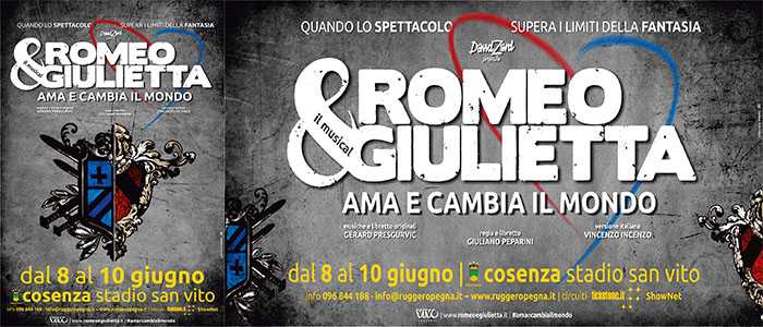 Un colossal musicale allo stadio San Vito di Cosenza, "Romeo & Giulietta. Ama e cambia il mondo"