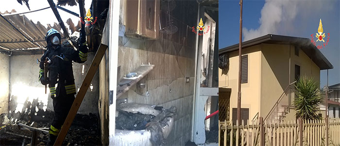 Incendio abitazione a Sellia Marina tempestivo intervento dei VVF (Foto)