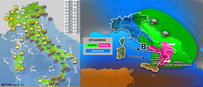 Allerta Meteo: Nubifragi al Sud, ecco dove, previsioni su Nord, Centro, Sud e Isole
