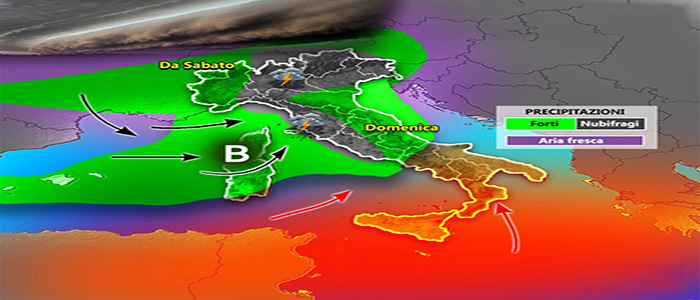 Allerta Meteo: Weekend con piogge, temporali e nubifragi, previsione su Nord, Centro, Sud e Isole