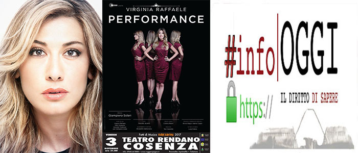 Virginia Raffaele il 3 nov. presenta "Performance", il suo grande show, al teatro Rendano di Cosenza